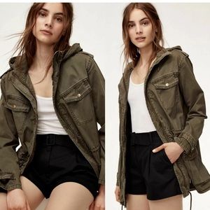 Aritizia Talula Army Green Cotton Jacket - XS